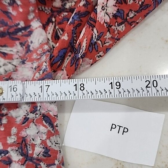 Lucky Brand Ruffle top boho 3/4 sleeve cotton and modal floral Medium - Picture 8 of 9